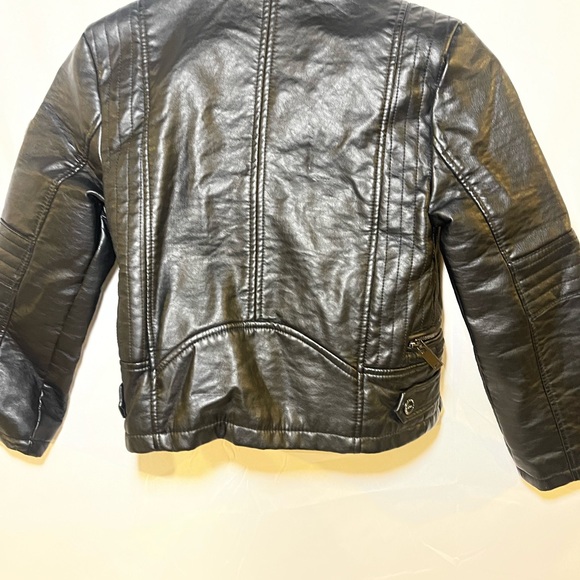 Urban Republic Girls Faux Black Leather Moto Jacket Size S 7/8 - Picture 11 of 13